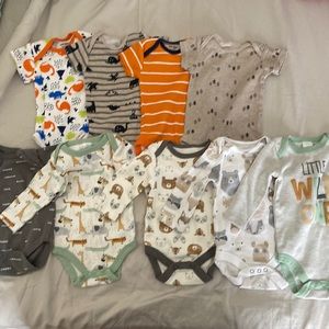 0-3 months/newborn onesie and pajama bundle